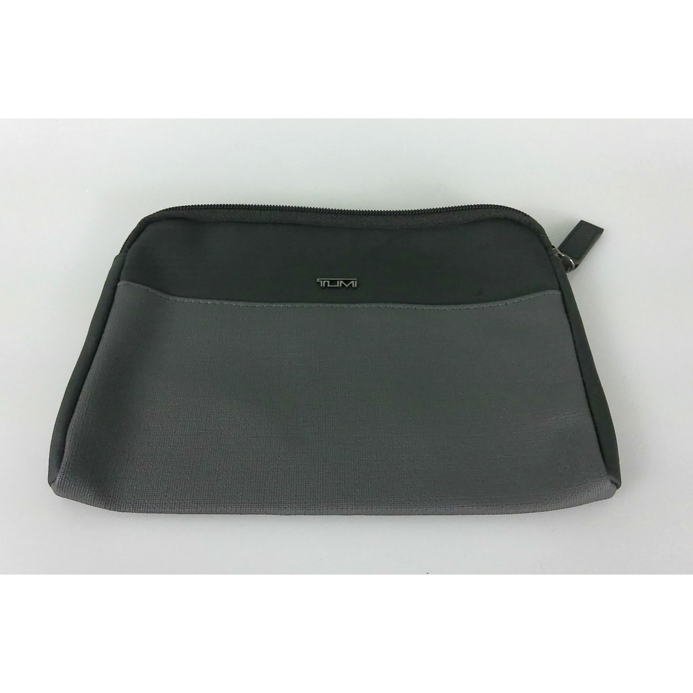 TUMI Delta Travel Organizer Bag Black Gray 9x6 Toiletry Tech Accessories Pouch